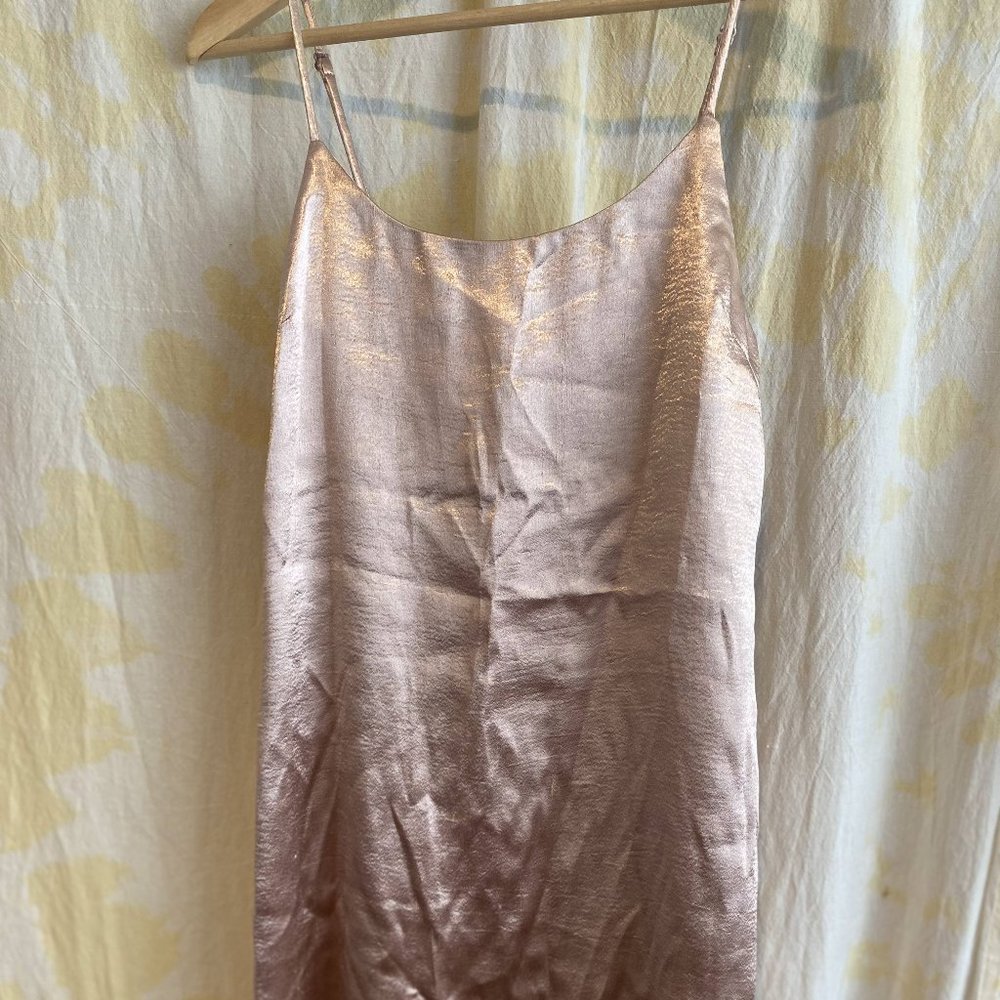 Pink Satin Straight Dress